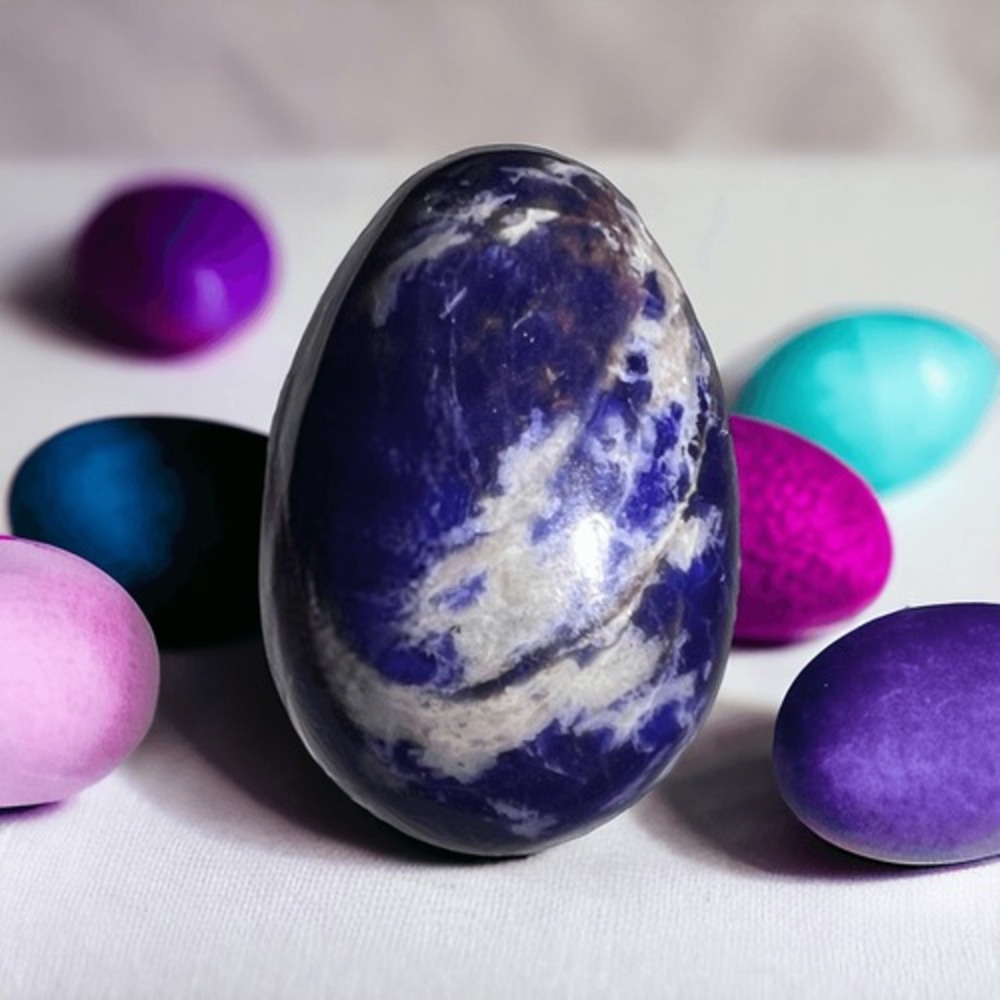Sodalite Crystal Egg Meditation Stone - Picture 12 of 12